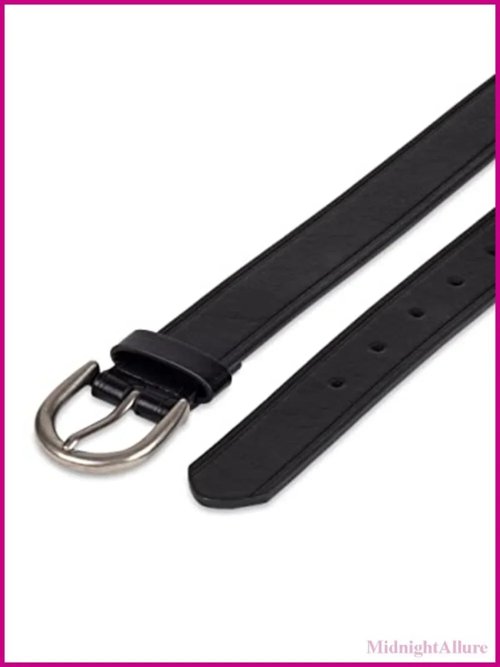Women's Raw Edge Jeans Belt Wide Waist Strap Rounded Buckle